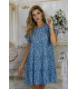 Blue floral print ruffled dress